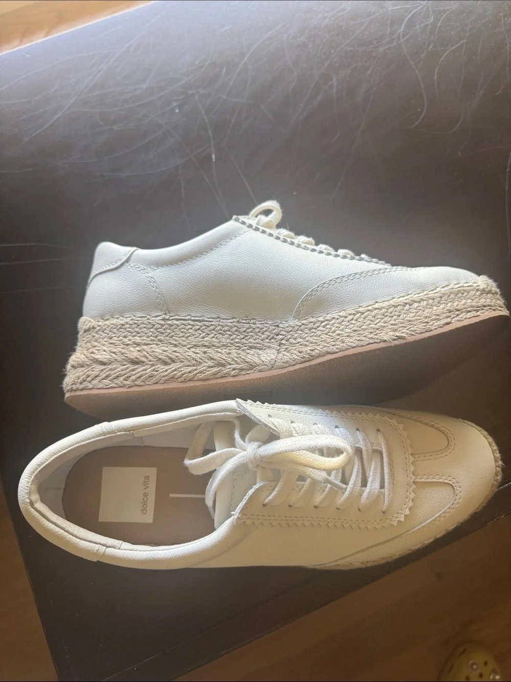 Dolce Vita Cream Lace-Up Platform Espadrille Sneaker